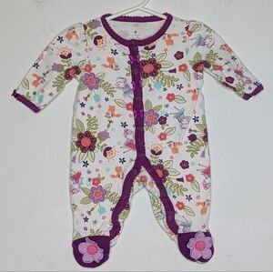 ✨3/$15 Small Wonders White Purple Floral Cotton Onesie NB